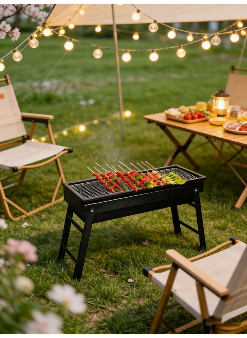 EXCLIFE Barbecue grill outdoor barbecue grill household barbecue grill foldable portable simple camping barbecue grill - Image 1